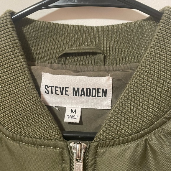 Steve Madden Eva Olive Bomber Jacket Women’s M - Picture 2 of 11